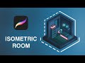 Draw and animate an ISOMETRIC ROOM in Procreate with me - Illustration and Animation