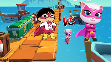 Tag with Ryan Vs Talking Tom Hero Dash - Gameplay Walkthrough - My Talking Tom Vs Cute Ryan