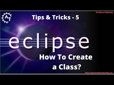 5. How to create a Class in Eclipse | Create a Java Class in Eclipse | Java Class | New Java Class