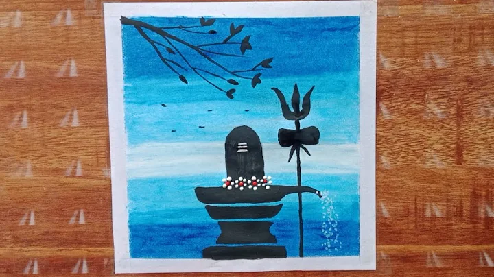 How to draw Lord Shiva Shivling Drawing with Oil pastels step by step for Beginners