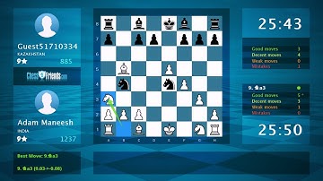 Chess Game Analysis: Adam Maneesh - Guest51710334, 1-0 (By ChessFriends.com)