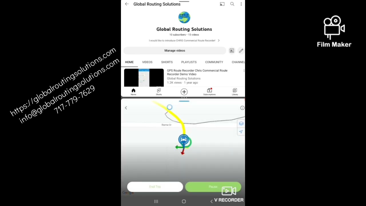 GPS Route Recorder split screen