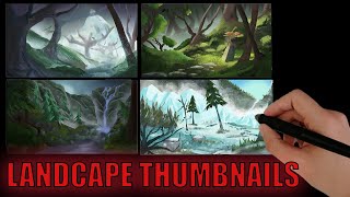 DIGITAL PAINTING: Créer une LANDSCAPE! Partie 1: Les THUMBNAILS.