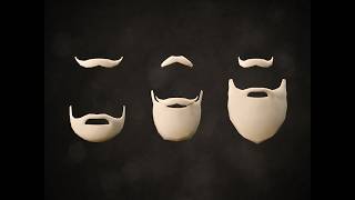 Low Poly Beards & Moustaches Asset Pack | 3D Models Showcase (Unity & Unreal Ready)