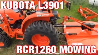 Kubota L3901 & RCR1260 5' Rotary Mower IN ACTION