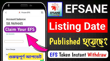 Efsane [ EFS ] Token Listing Date | Efsane Airdrop Withdraw Update | Efsane EFS Token Sell Process 