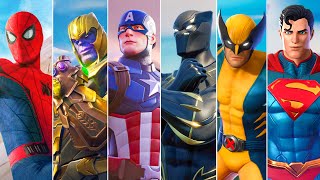 Fortnite All Crossover Trailers, Cutscenes Movie \& Shorts (Marvel, DC, Bosses \& Gaming Legends)