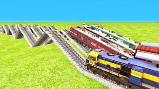 3️⃣ TRAINS WORLD MOST DANGEROUS MOUNT CLIMBING ON ZIGZAG TRACKS🔺Train Simulator | TrainsFun