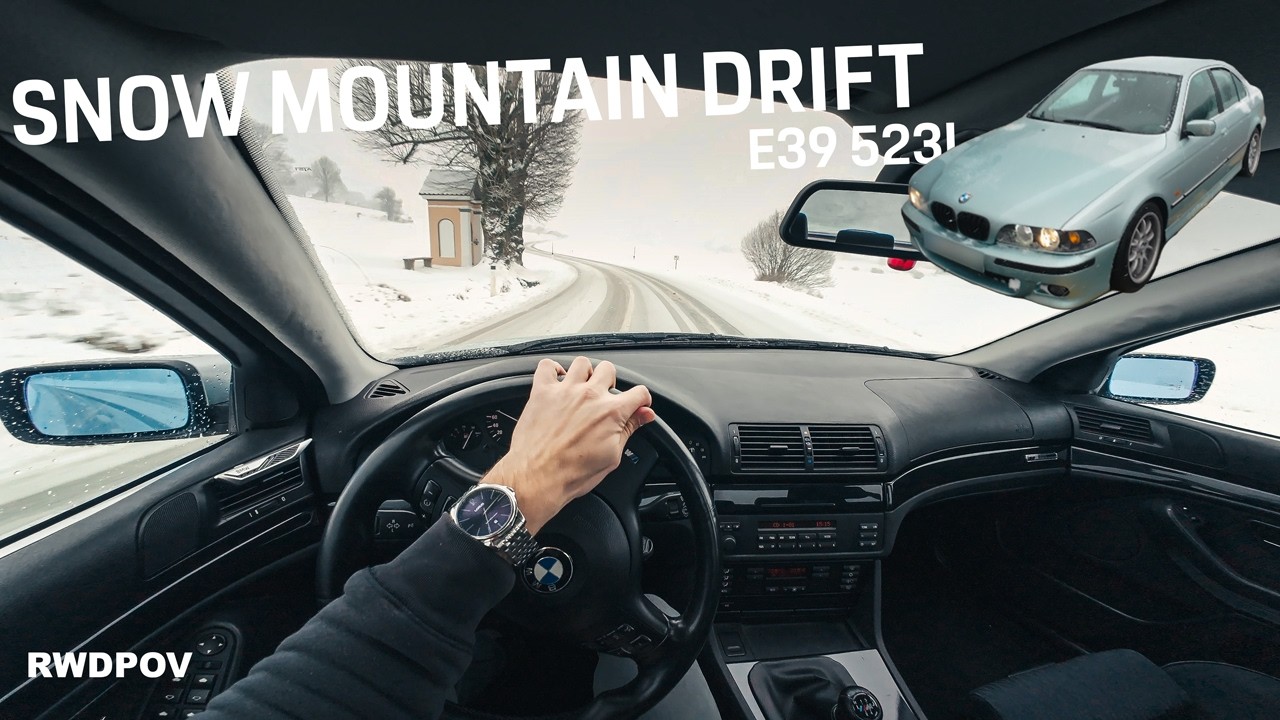 BMW E39 POV Snow Mountain Drifting | RAW Exhaust Sound | 4K
