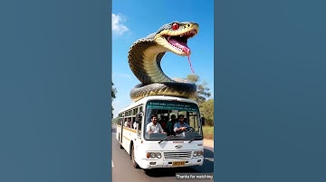 Lion Rescue all Passengers of Bus From Big Snake 😭 #ai #shorts #save