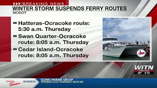 Ferry routes suspended due to snowstorm