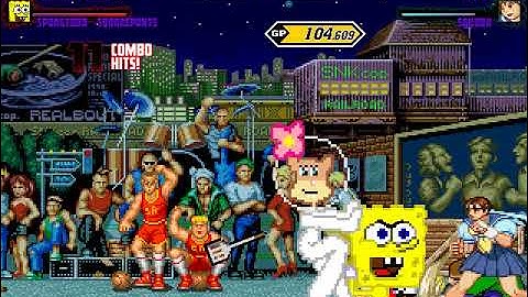 MUGEN Request: Mama Luigi & Spongebob V2 Vs Yoko & Sakura