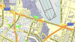 Mountain View California US editable layered PDF Vector Map