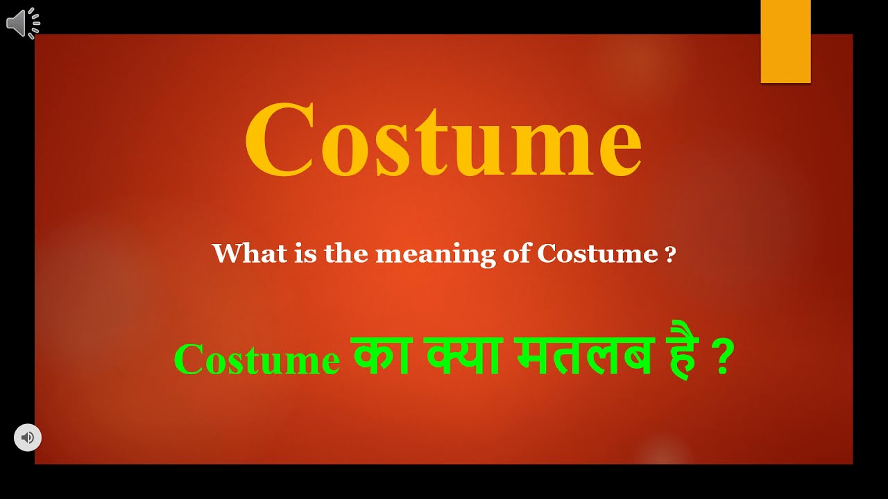 Costume meaning