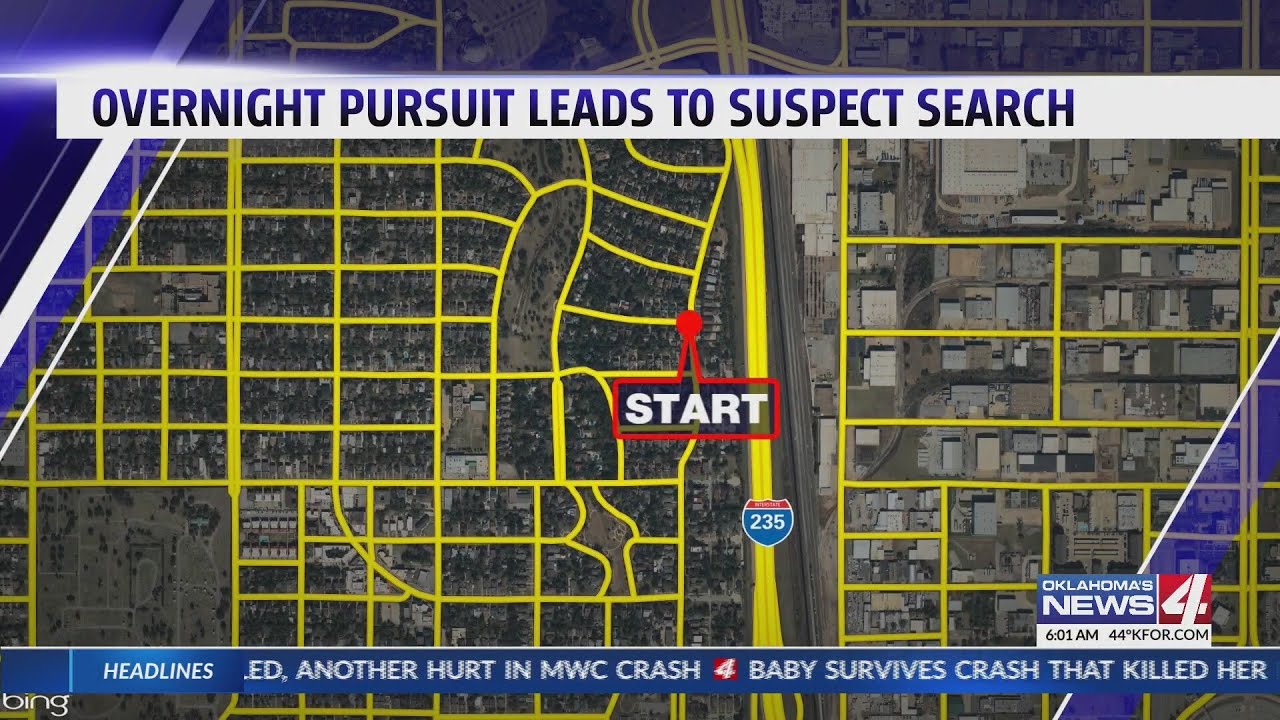 Pursuit leads to suspect search in Oklahoma City - YouTube