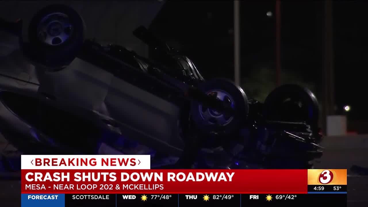 Early morning crash closes McKellips Road in Mesa