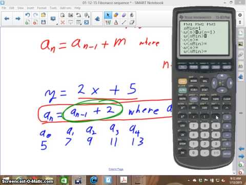 1 12 15 recursive sequences in the calculator