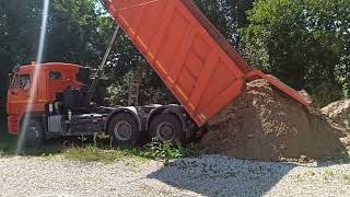 Выгрузка 15 тонн песка 24 августа 2022 г