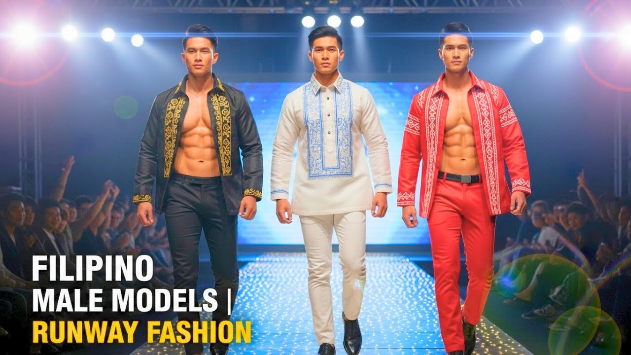 HANDSOME AND MUSCULAR FILIPINO Male Models Runway In Stunning Barong Tagalog 