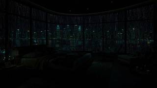 [NO ADS] 🌧️ Relaxing Rain Sounds in a Dark Luxury Miami Apartment Bedroom | Deep Sleep Fast