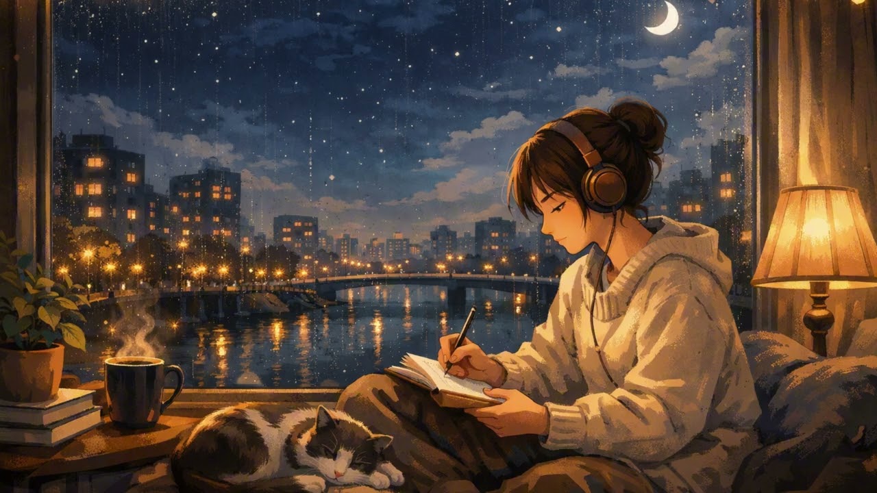 LoFi Night Study Mix 🌙 Rainy Window Beats for Focus, Sleep & Relaxation (2 Hours)