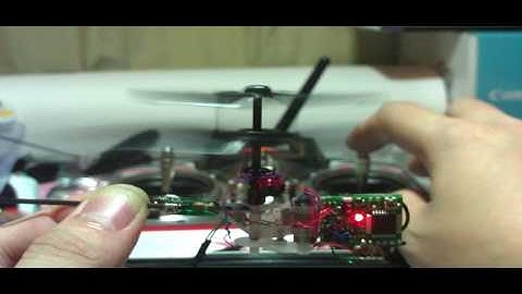 PicooZ :4 Channel 2.4Ghz Gyro-ed Tail : Full Aileron and Elevator Cyclics - Blade track tests 2