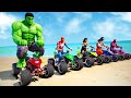 Spiderman Beach Motorbikes Street Racing Challenge with Superheroes Hulk Wonder Woman Goku - GTA 5