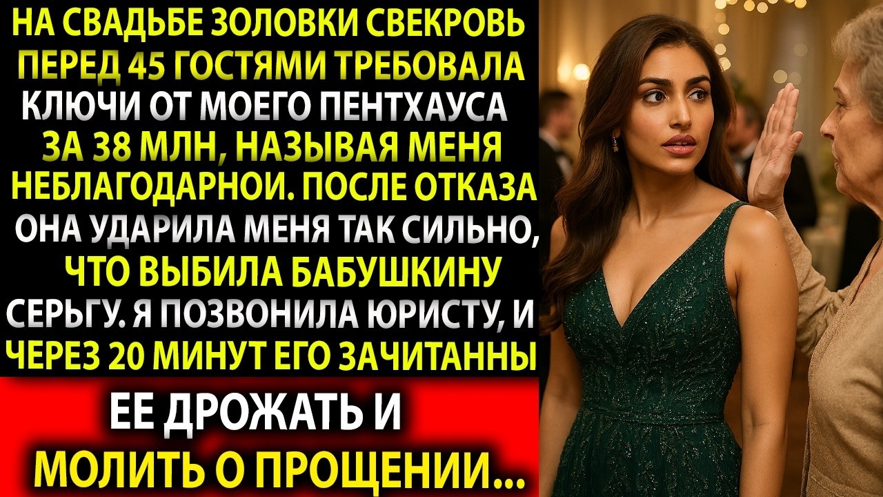 На свадьбе золовки свекровь потребовала ключи от моего пентхауса — но мой юрист положил этому конец