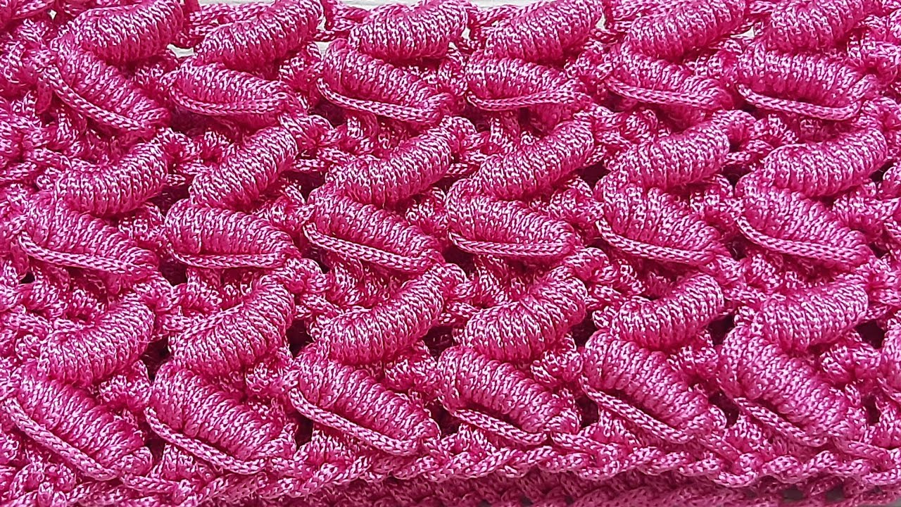 كروشيه غرزة الدوده How to crochet the Worm stitch apply 3D