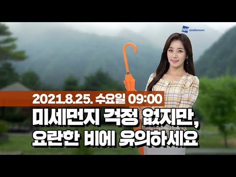 [웨더뉴스] 오늘의 미세먼지 예보 (8월 25일 09시 기준)