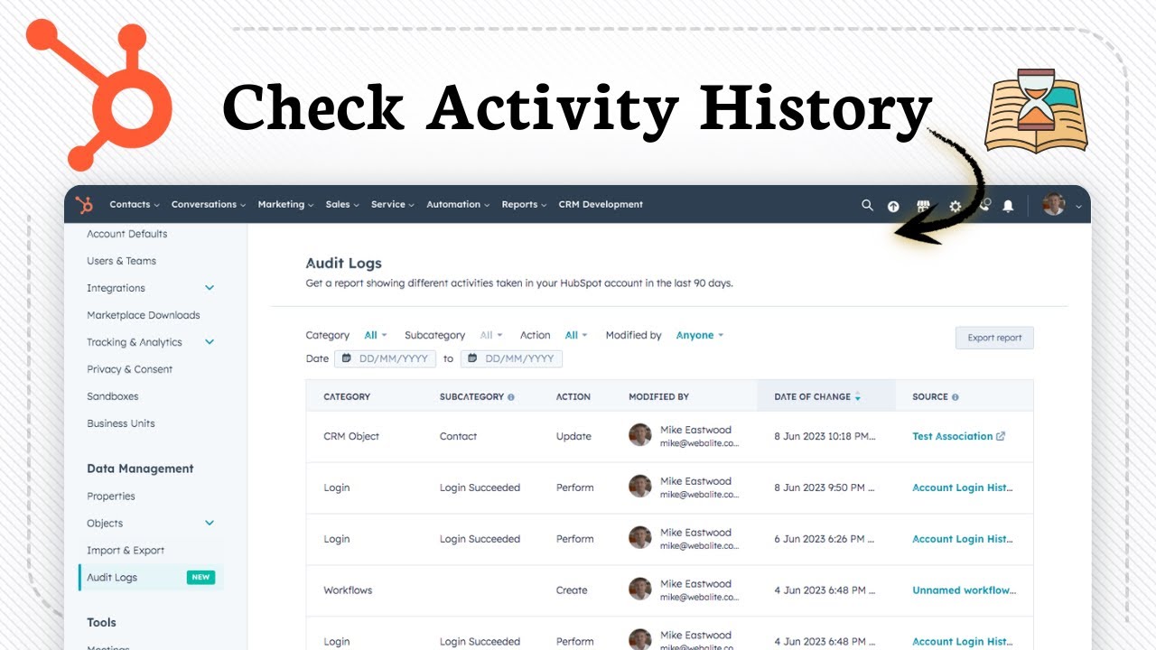 How To View HubSpot Audit Logs (Track Updates Easily) - YouTube