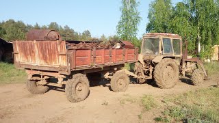 НАКОПАЛ ПОЛНУЮ ТЕЛЕГУ МЕТАЛЛОЛОМА. Трактор еле вывез металлолом до места. Коп металлолома.