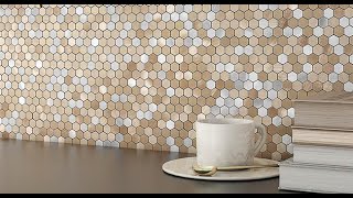 M MOFIT Small Metallic Stick on Tiles Hexagon Self Adhesive Wall Tiles