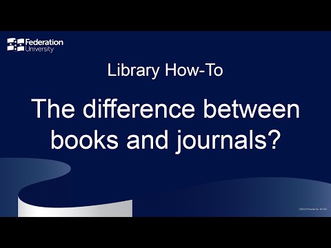 वीडियो: जर्नल और किताब में क्या अंतर है?