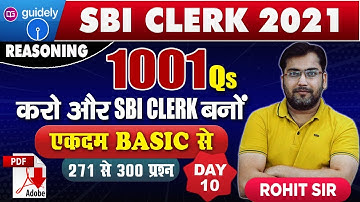 SBI CLERK 2021 1001Question करो और SBI CLERK बनों DAY 10 REASONING ROHIT SIR