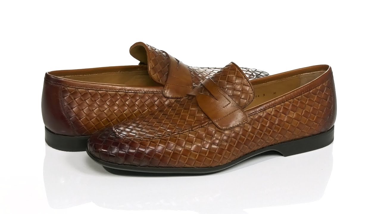 Mocassins Magnanni Ramiro II En Cuir - Taille 10.5 US, Marron Patiné, Occasion En Très Bon état