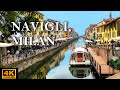 [4k] Walking in NAVIGLI - The BEST place for LOCAL NIGHTLIFE in MILAN, Italy (August 2021)