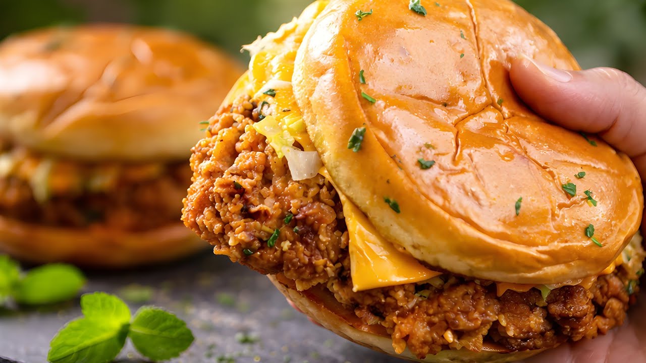 Хрустящий куриный бургер с чесноком, рецепт специально для Рамадана от Recipes Of The World.