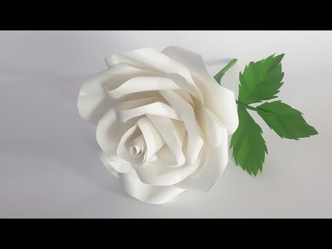 Easy Diy and Beautiful Paper Flower Rose Making /White Rose Flower 