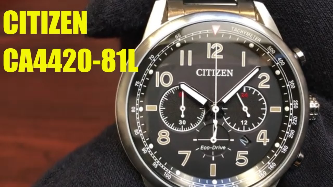 Citizen Eco-Drive Steel Chronograph Watch CA4420-81L - YouTube