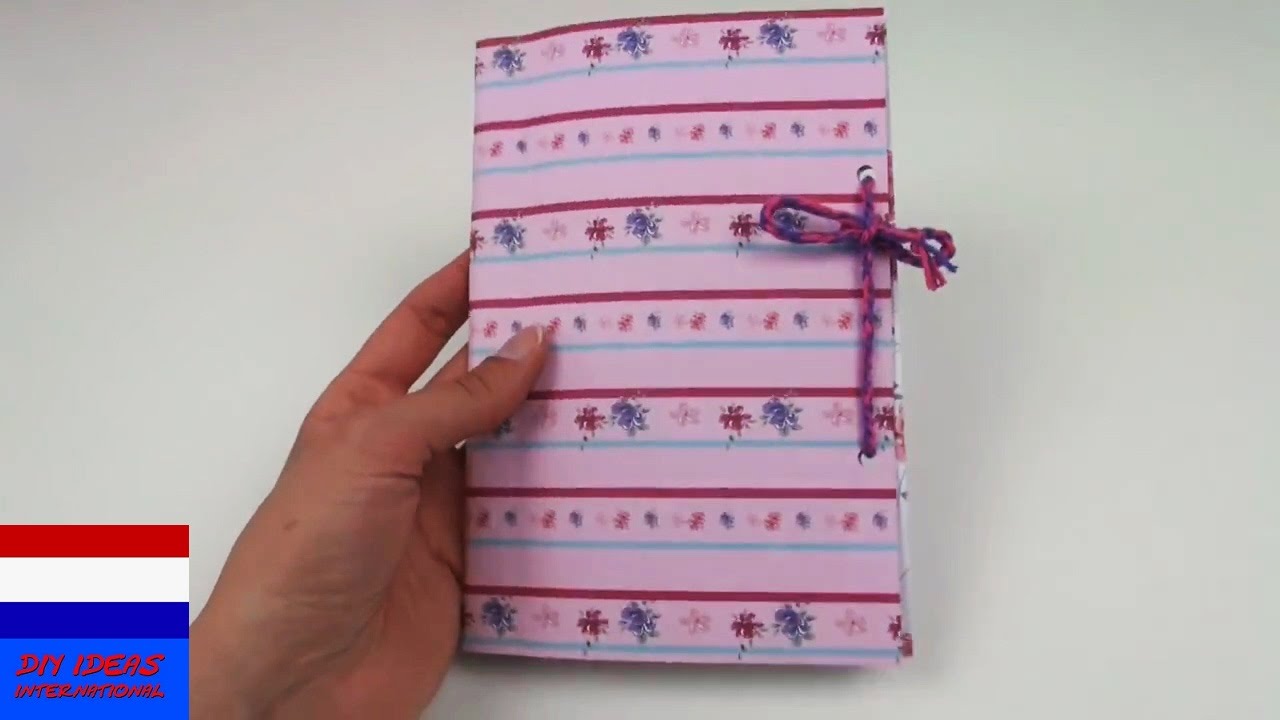 DIY zelf notieboek/huiswerkschrift/dagboek maken met sluiting back to school -