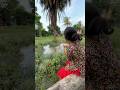 See how a village girl catches fish from muddy water | best hook fishing | #shorts #shortvideo #fish