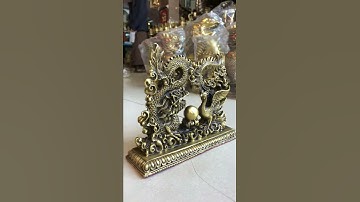 Tượng Rồng Phượng Ôm Ngọc Sum Vầy Bằng Đồng, DxRxC: 21x7x17cm Nặng 1.5kg – Long Phung Sum Vầy