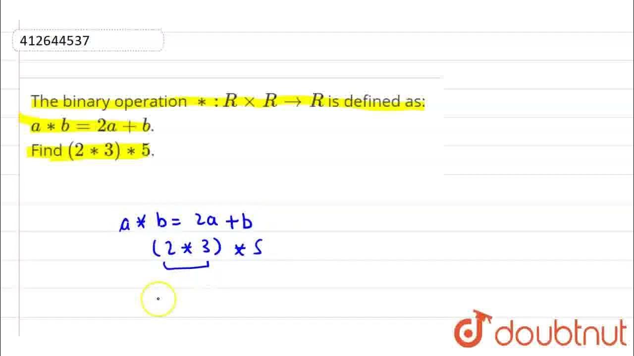 The binary operation rxxrrarrr is defined as a b 2a b find 2 3