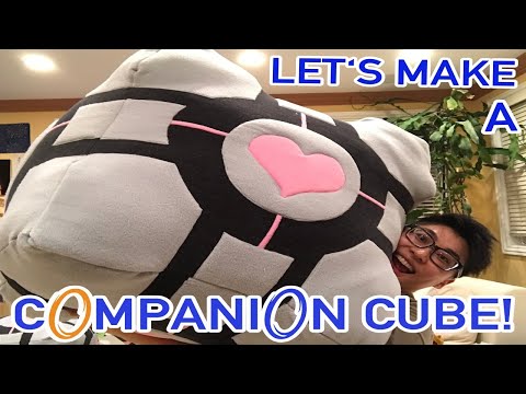 MAKE A LIFE-SIZE COMPANION CUBE PLUSHIE (from portal!) | WHOO LET'S MAKE