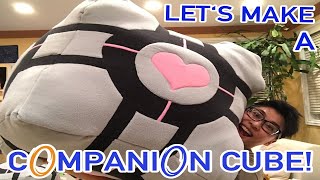 MAKE A LIFE-SIZE COMPANION CUBE PLUSHIE (from portal!) | WHOO LET'S MAKE screenshot 4