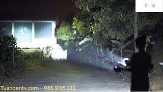 X-18 5000W Super Bright Headlamp vs. K25 Brightness Test - Tuandentv.com-085.9195.222 screenshot 4