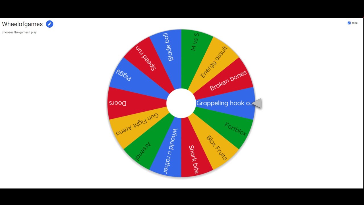 Wheel chooses what roblox game to play(prt.1) - YouTube