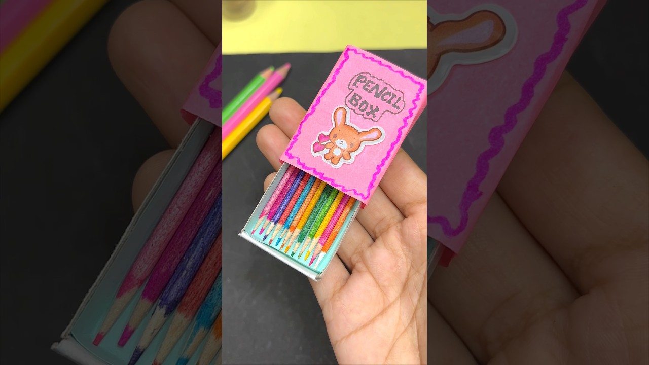 Diy pencil box with match box/#kidsvideo #art #shorts #school #pencilkit #schoolsupplies