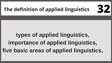 The definition of applied linguistics Eng455 Lecture in Hindi Urdu 32